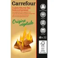 Cubes Allume-feu Bois Compressé X32 Naturel (Barbecue Cheminée Poêle) CARREFOUR