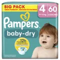 Couches Bébé Baby Dry 9 - 14 kg Taille 4 PAMPERS