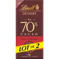Tablette de chocolat noir 70% cacao intense DESSERT LINDT