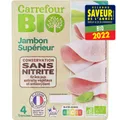 Jambon bio supérieur sans nitrite CARREFOUR BIO