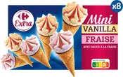 Glaces mini cône vanille/fraise CARREFOUR EXTRA