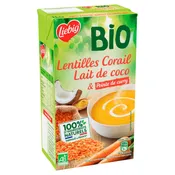 Soupe lentilles corail lait de coco et pointe de curry Bio LIEBIG