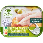 Filets de sardines huile d'olive vierge CARREFOUR EXTRA