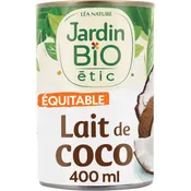 Lait de coco Bio JARDIN BIO ETIC
