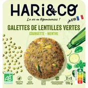 Galettes bio lentilles vertes courgette-menthe HARI & CO