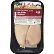Filets de poulet jaune fermier Label Rouge CARREFOUR