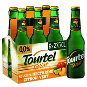 Bière Sans Alcool Aromatisée au jus de Nectarine et Citron Vert 00% TOURTEL TWIST
