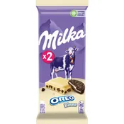 Tablette de chocolat blanc aux éclats de biscuit Oreo MILKA