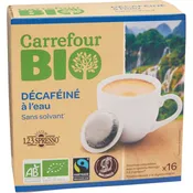 Café dosettes Compatibles  Malongo décaféiné CARREFOUR BIO
