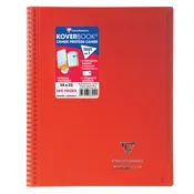 Cahier Koverbook 24x32cm 160p grands carreaux rouge CLAIREFONTAINE