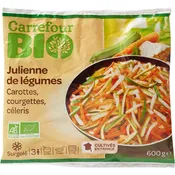 Julienne de légumes carottes courgettes céleris CARREFOUR BIO