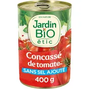 Concassé de tomates pelées sans sel ajouté Bio JARDIN BIO ETIC