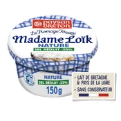 Fromage Fouetté Madame Loïk Nature au Sel de Guérande au Sel Réduit de -25% PAYSAN BRETON