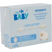 Coton tiges bébé 100% coton CARREFOUR BABY