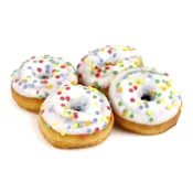 Mini donuts avec coating blanc