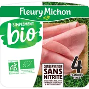 Jambon  simplement bio conservation sans nitrite FLEURY MICHON