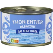 Thon entier au naturel Carrefour Classic'