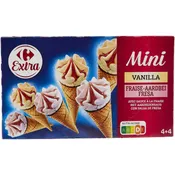 Glaces mini cône vanille/fraise CARREFOUR EXTRA