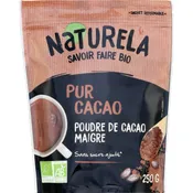 Cacao maigre bio en poudre sans sucres ajoutés NATURELA