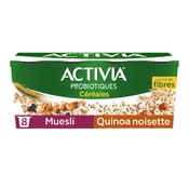 Yaourt céréales muesli quinoa noisette bifidus ACTIVIA