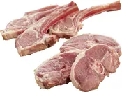 Viande d'agneau : assortiment de côtes et de côtes filet