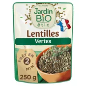 Plat cuisiné lentilles vertes Bio JARDIN BIO ETIC