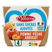 Compote pomme pêche abricot s/sucres ajoutés MATERNE