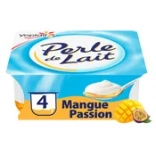 Yaourt aromatisé sur lit de mangue passion PERLE DE LAIT YOPLAIT