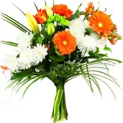 Fleurs bouquet caresse orange fleurs variées CARREFOUR