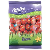 Petits œufs chocolat au lait fourrés aux éclats de Daim MILKA