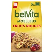 Biscuits petit déjeuner moelleux aux fruits rouges Belvita LU