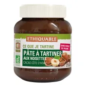 Pâte à tartiner au cacao et noisettes sans huile de palme Bio ETHIQUABLE