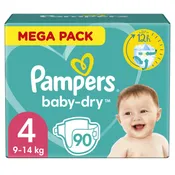 Couches Bébé Baby-Dry Taille 4 9-14kg PAMPERS