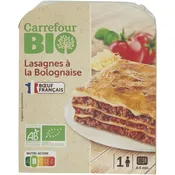 Plat cuisiné bio lasagnes bolognaise CARREFOUR BIO