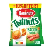 Cacahuètes enrobées saveur bacon plus 10% offert BENENUTS TWINUTS
