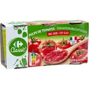 Pulpe de tomates au jus Carrefour Classic'