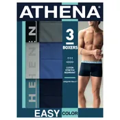 Boxer homme bleu/gris coton stretch T4 ATHENA