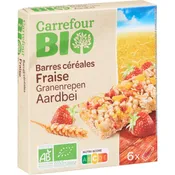 Barres céréales bio fraise CARREFOUR BIO