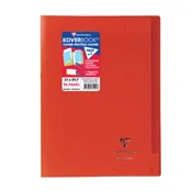 Cahier Koverbook rouge 96p grands carreaux 21x297cm CLAIREFONTAINE