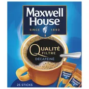 Café soluble qualité filtre décaféiné MAXWELL HOUSE