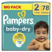 Couches Bébé Baby Dry 4 - 8 kg kg Taille 2 PAMPERS