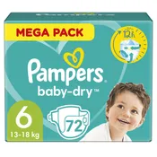 Couches Bébé Baby-Dry Taille 6 13-18kg PAMPERS