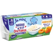 Dessert bébé de 6 à 36 mois abricot réduit en sucres p'tit onctueux NESTLE