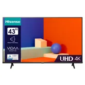 TV Ultra HD 4K - 43\ 108cm - 43A6K - Noir  HISENSE"