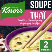 Soupe déshydratée Thaï nouilles champignons pousses de soja  KNORR