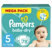 Couches Bébé Baby-Dry Taille 5 11-16kg PAMPERS