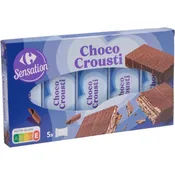 Gaufrettes Choco Crousti Carrefour Sensation