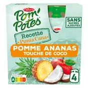 Compotes Recette Punta Cana pomme ananas coco sans sucres ajoutés POM'POTES