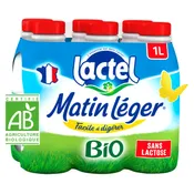 Lait Bio Sans Lactose Entier MATIN LEGER DE LACTEL