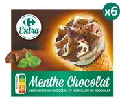 Glace Cône menthe chocolat CARREFOUR EXTRA